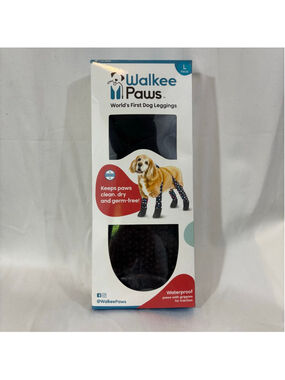 NEW Walkee Paws Dog Boot Leggings Black Size L Waterproof Paw Protectors